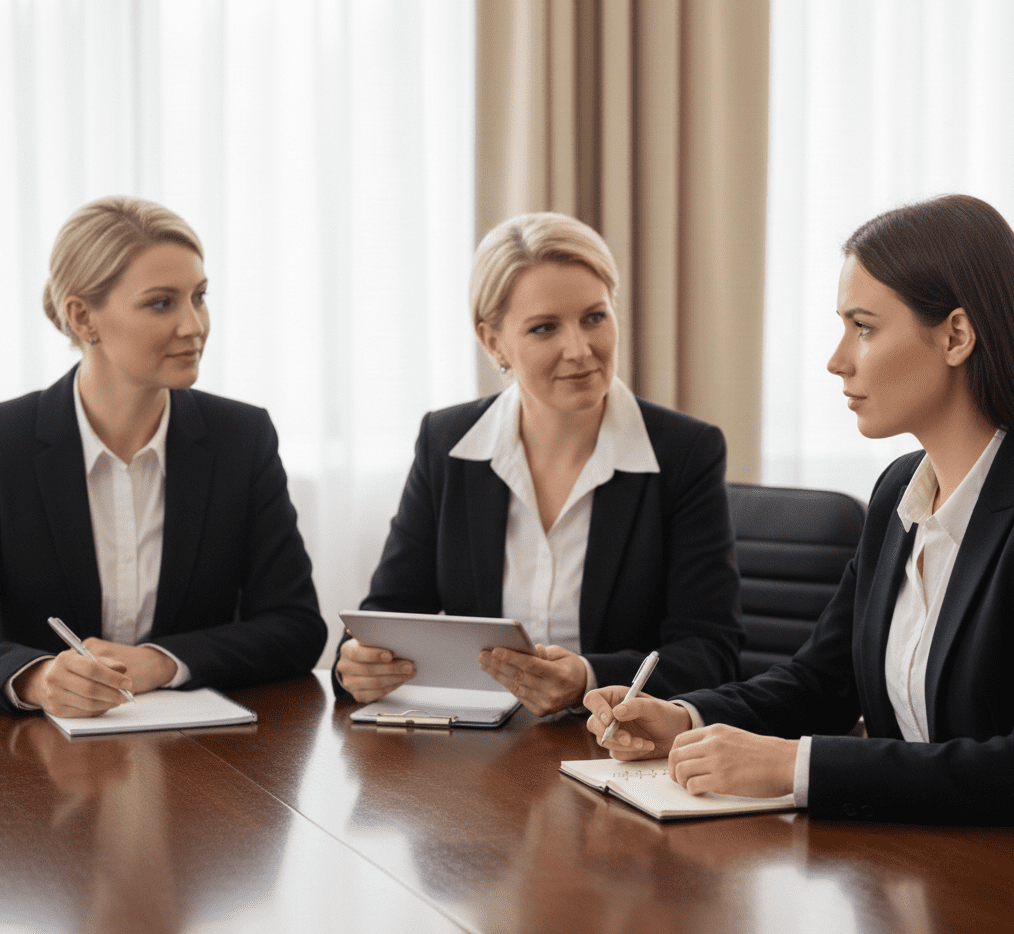 Lady being interviewed