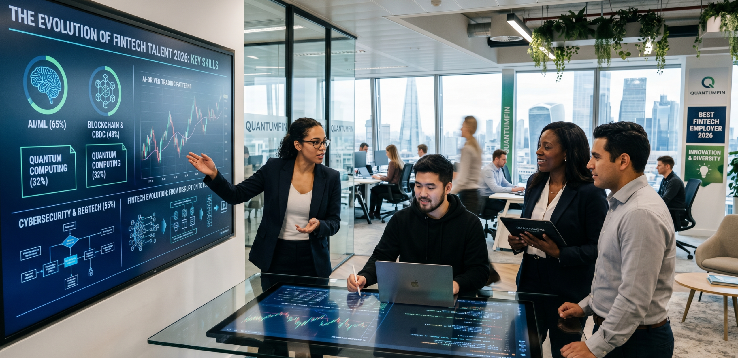 Fintech team discussing options