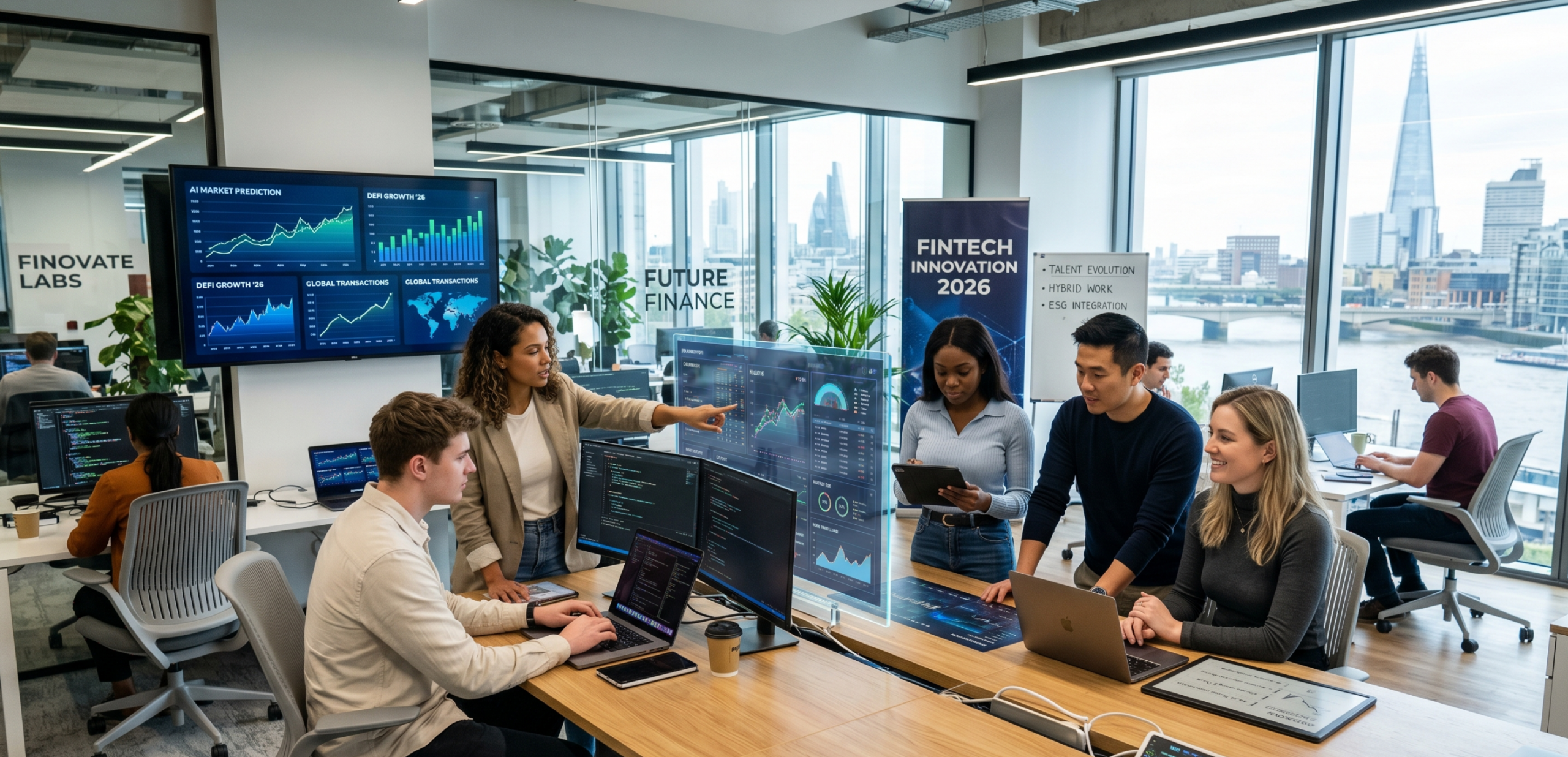 Fintech team in action
